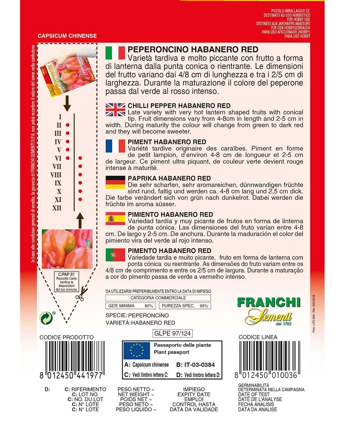 PEPERONCINO HABANERO ROSSO 4 PEPERONCINO HABANERO ROSSO - Image 2